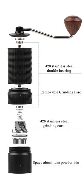 Кофемолка ручная JAFFEE coffee grinder Серый металик 15880 фото