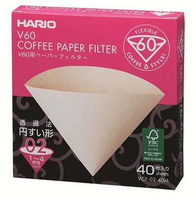 Фільтри Hario 02 40 шт. Натуральні Харіо V60 для кави BOX VCF-02-40М фото