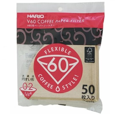 Фільтри Hario 02 50 шт. Натуральні Харіо V60 для кави VCF-02-50M-F фото