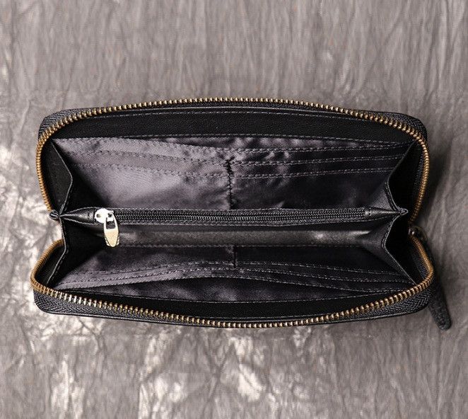 Классический мужской кожаный клатч кошелек натуральная кожа, мужское портмоне черный 686 фото