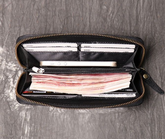 Класичний чоловічий шкіряний клатч гаманець натуральна шкіра, чоловіче чорний портмоне 686 фото