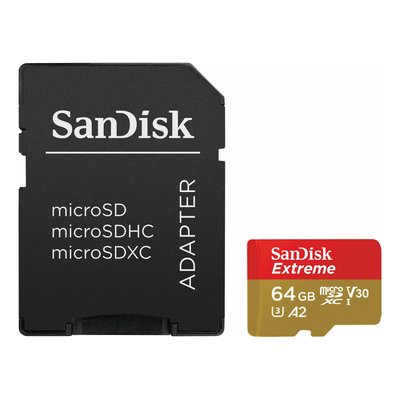 Карта пам'яті 64 GB microSDXC UHS-I U3 A2 SanDisk Extreme SDSQXAH-064G-GN6MA 3688 фото