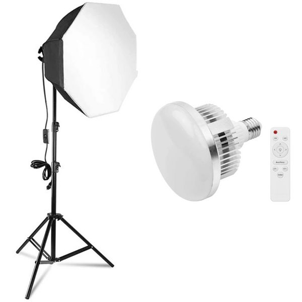 Набір студійного LED освітлення октобокс Proligh 70х70 см LED Лампа 150 Вт з пультом 1328 фото