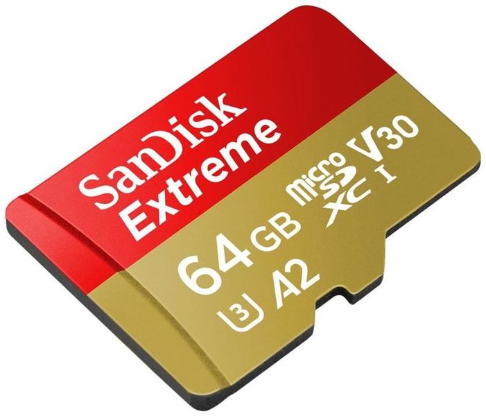 Карта памяти 64 GB microSDXC UHS-I U3 A2 SanDisk Extreme SDSQXAH-064G-GN6MA 3688 фото