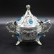 Турецкая сахарница Arsal с ложкой цвет серебро (Голубой камень) 15449 фото 2