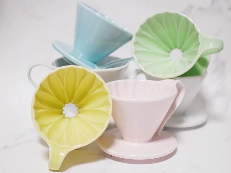 Пуровер Cafec Arita жовта хризантема Ware Flower Dripper Cup4 Yellow 15855 фото