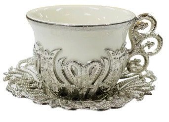 Турецкая чашка для подачи кофе Демитас 50 мл Серебро 14830 фото