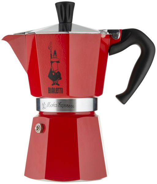 Гейзерная кофеварка Bialetti 270 мл. 6 чашек Красная 14242 фото