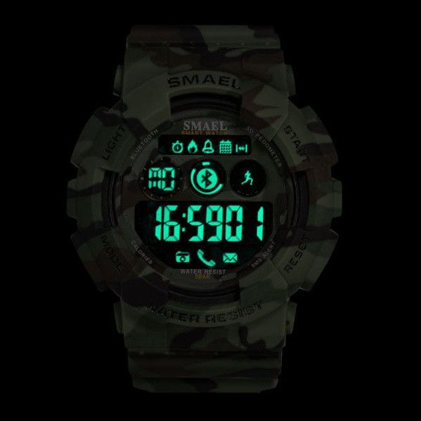 Мужские спортивные камуфляжные смарт часы 8013 smart watch, наручные спорт часы военные армейские 969 фото