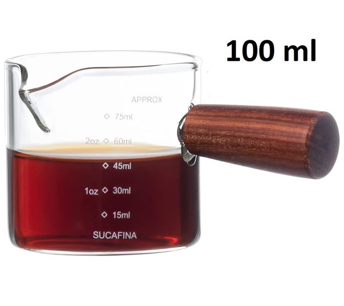 Сливочник для кофе эспрессо 100 мл. Approx straight стеклянный с ручкой прозрачный джаг Стекло с метками 186065п фото