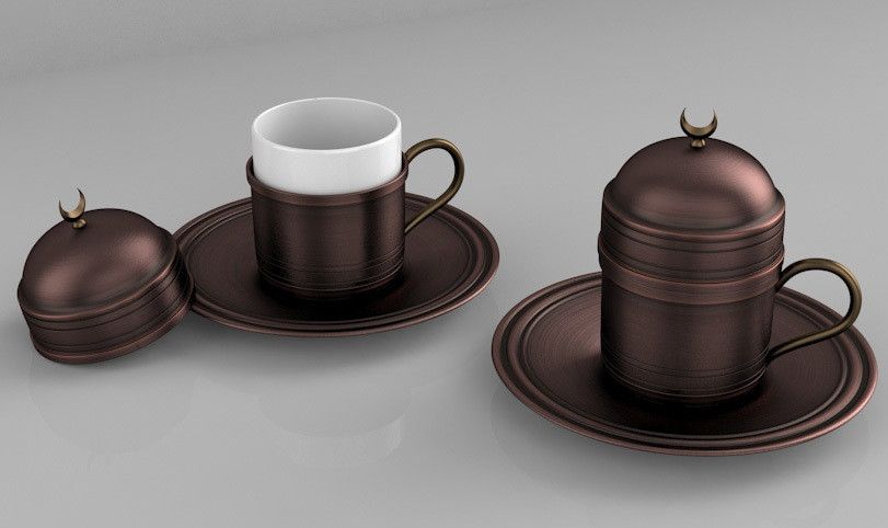 Чашка с блюдцем для подачи кофе по восточному. ZH (Патина) Демитас 13895 фото
