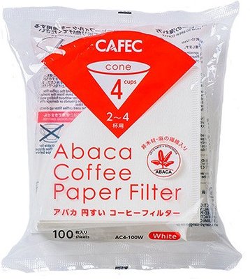 Фільтри паперові CAFEC ABACA Filter Paper Cup4 100 шт. АC4-100W фото
