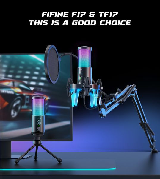 Студийный микрофон с подсветкой Fifine F 17 Gaming Microphone F17 фото
