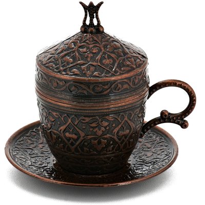 Турецька чашка Демітас Акар з блюдцем 110 мл Мідний колір 14572 фото