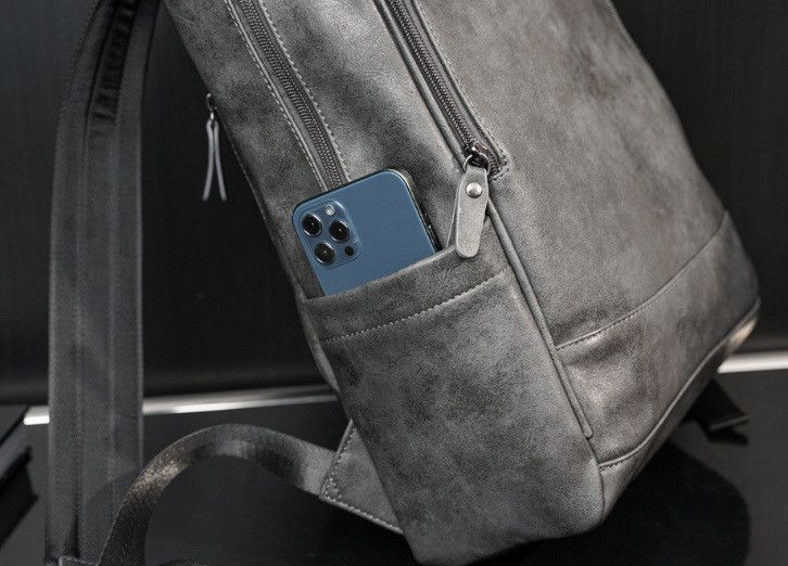 Мужской городской рюкзак серый, большой и вместительный ранец 1143 фото