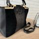 Женская замшевая сумка черная через плечо под рептилию, сумка из натуральной замши черная 1515 фото 4