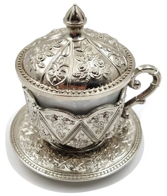Турецька чашка Демітас Acar з блюдцем 50 мл. Срібло 14822 фото