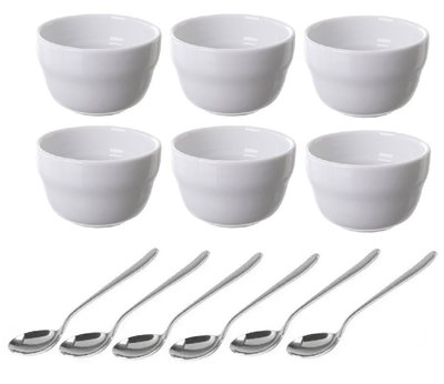 Набор чаш для каппинга кофе 6 шт Ancap 240 мл + 6 ложек для каппинга Sola Tasting Spoon 18738 фото