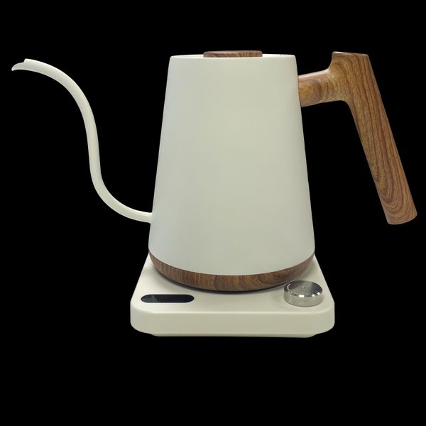 Чайник Hughes 1 л. электрический для кофе Белый Wood 300503 фото