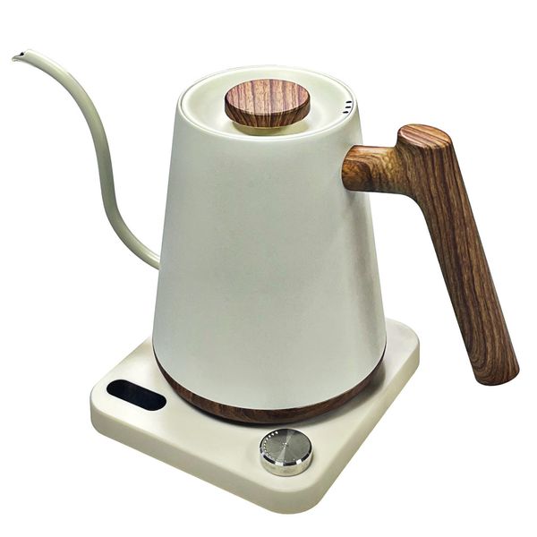 Чайник Hughes 1 л. электрический для кофе Белый Wood 300503 фото