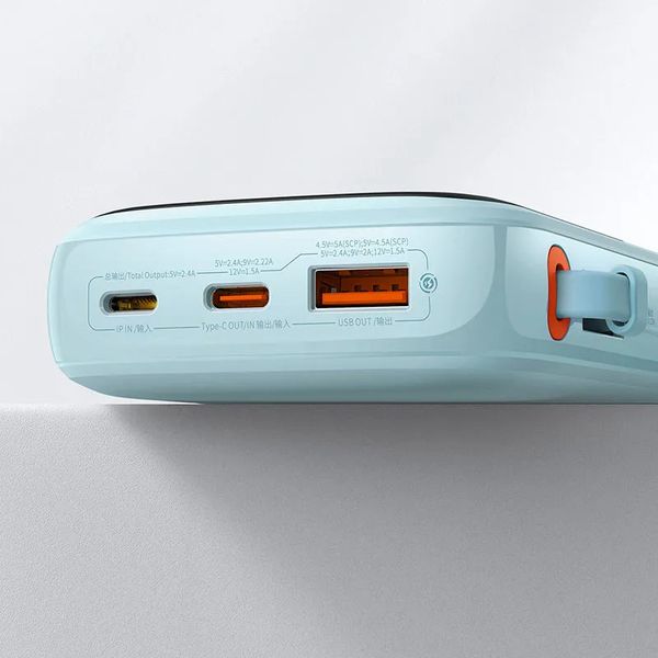 Повербанк 20000 мАч 20Вт USB Lightning голубой Baseus Qpow PPQD030003 3745 фото