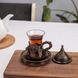 Турецкий стакан Армуды с лукумницей для чая и кофе. Бронза 14523 фото 1