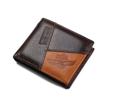 Кожаный мужской кошелек портмоне мужское из натуральной кожи с орлом, бумажник для мужчин кожа 707 фото