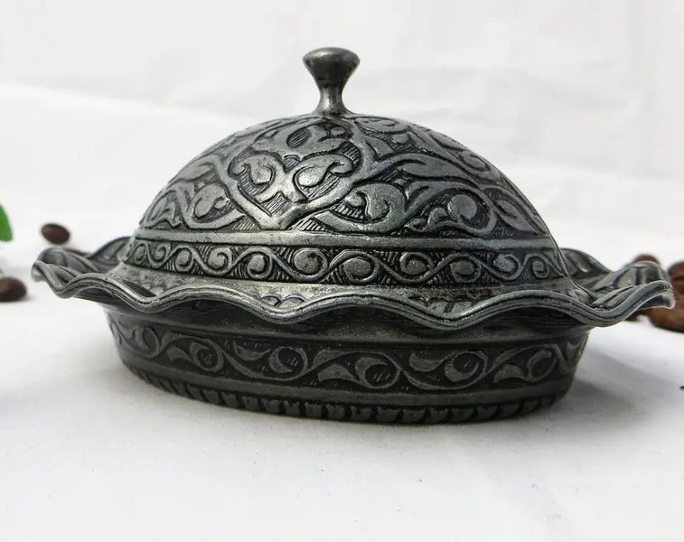 Турецкая Лукумница овальная. Цвет темное серебро 15208 фото