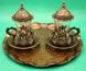 Турецкий набор #50 для подачи кофе Армуды с лукумницами Бронза на подносе 14818 фото 3