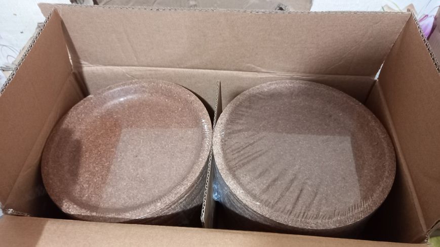 Одноразовий посуд з висівок Еко-тарілка Biotrem, 20 см 100 шт В20 фото
