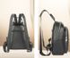 Городской женский кожаный рюкзак черный клеточка, рюкзачок для девушек из натуральной кожи 1369 фото 3