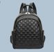 Городской женский кожаный рюкзак черный клеточка, рюкзачок для девушек из натуральной кожи 1369 фото 4