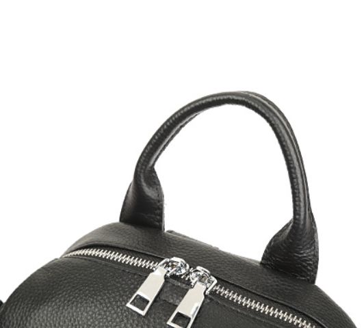 Женский кожаный городской рюкзак прогулочный рюкзачок из натуральной кожи черный 1496 фото
