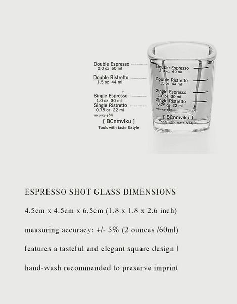 Мерный стакан 60 ml. Thickened Wall Glass для приготовление кофе эспрессо шот 15881 фото