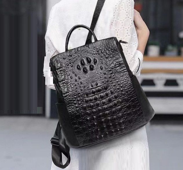 Женская сумка-рюкзак рептилии натуральная кожа, кожаная сумка рюкзак для девушек 1219Ж фото