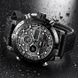 Армійський чоловічий наручний годинник чорний, міцний військовий годинник з підсвічуванням секундоміром 372 фото 1