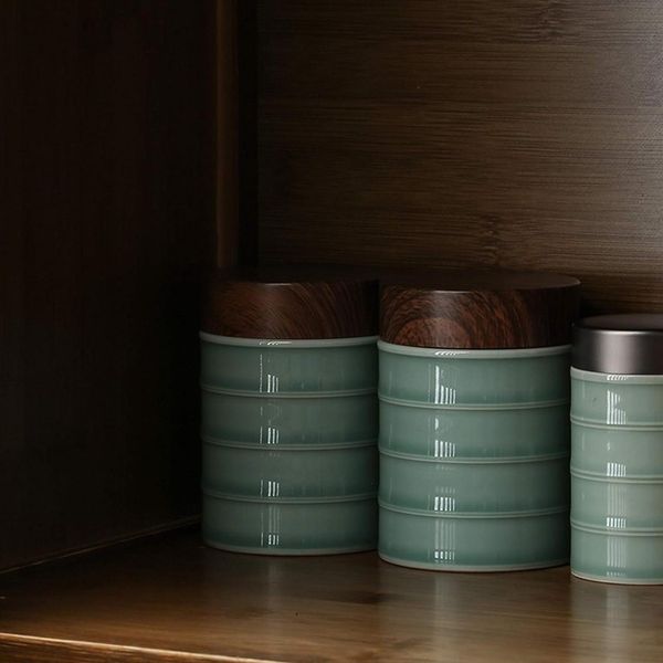 Баночка Светло голубая Storage pot керамическая для хранения чая и матчи 18587 фото