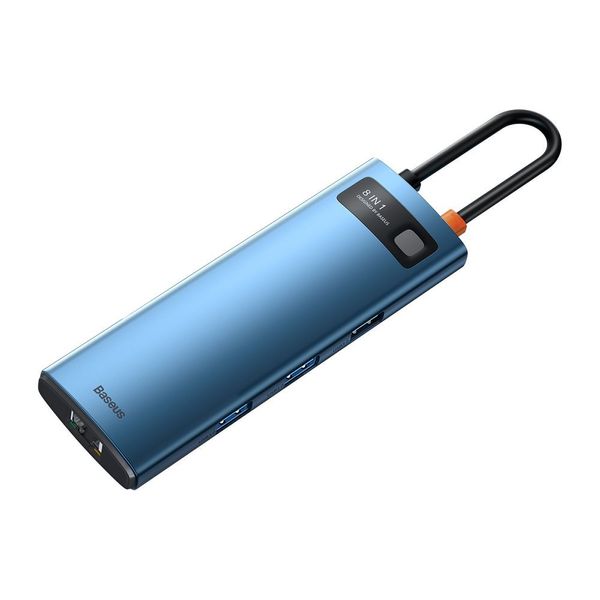 Концентратор хаб USB Type-C 8в1 зарядный картридер 100Вт Baseus Metal Gleam WKWG000103 3136 фото