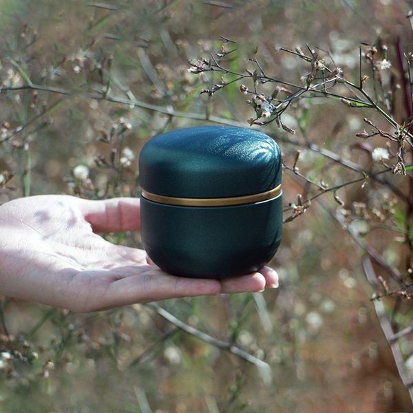 Баночка для чая Матча, емкость для хранения Оливковая 18441 фото