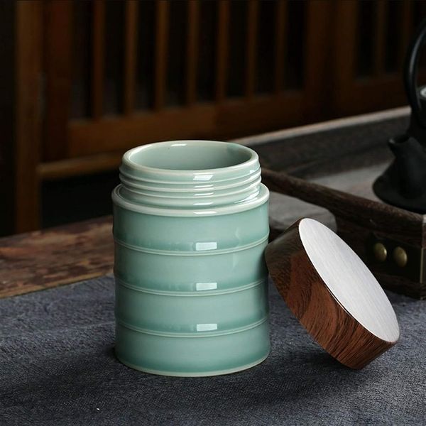 Баночка Светло голубая Storage pot керамическая для хранения чая и матчи 18587 фото