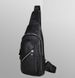 Мужская кожаная сумка бананка на грудь черная Кроссбоди барсетка для мужчин натуральная кожа 540А фото 1