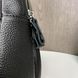 Мужская кожаная сумка бананка на грудь черная Кроссбоди барсетка для мужчин натуральная кожа 540А фото 6