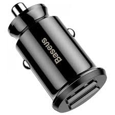 Адаптер зарядки в прикуривател BASEUS CCALL-ML01 Grain Car Charger Black (2 USB) CCALL-ML01 фото