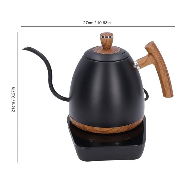 Чайник Reda Pro 800 ml электрический для кофе Черный Wood B31107 фото