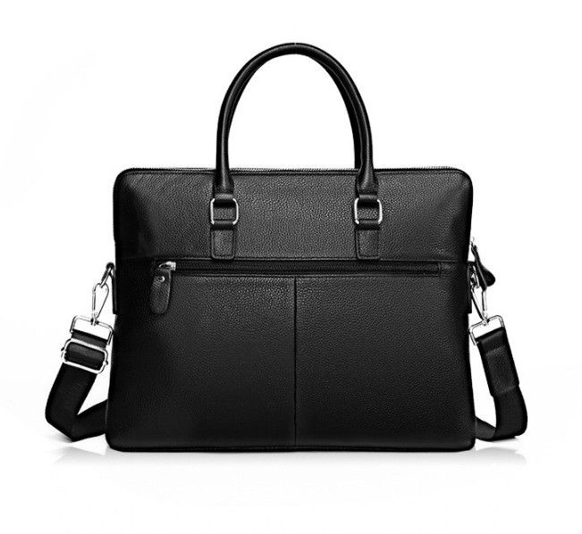 Мужская кожаная сумка для документов черная деловая Мужской деловой портфель А4 натуральная кожа для работы 1324 фото