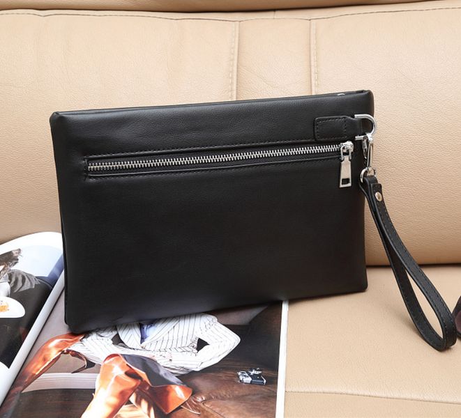 Большой мужской кожаный клатч барсетка черный Клатч сумка из натуральной сумки для мужчин 1451 фото
