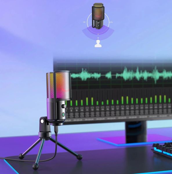 Микрофон конденсаторный для стрима с поп-фильтром Fifine K669 Pro2 3640 фото
