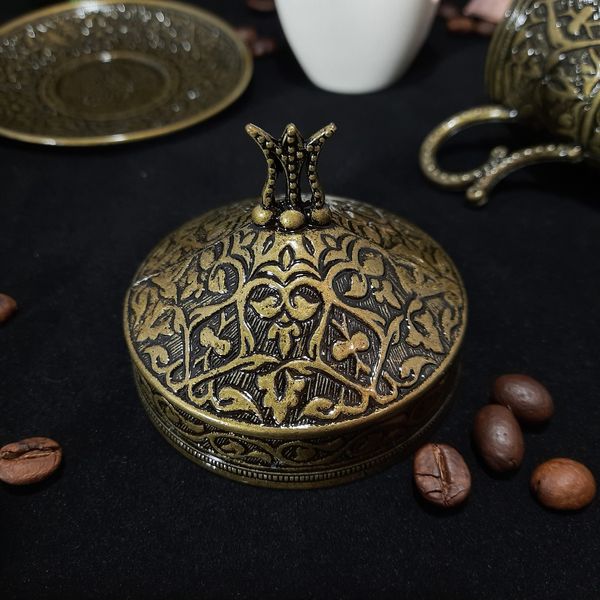 Турецька чашка Акар з блюдцем 110 мл Бронза для подачі кави по - східному. 14249 фото
