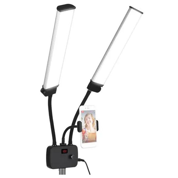 Светодиодная лампа двойная 3200-5600К 45Вт со штативом 210см Puluz HD-45XT 3266 фото