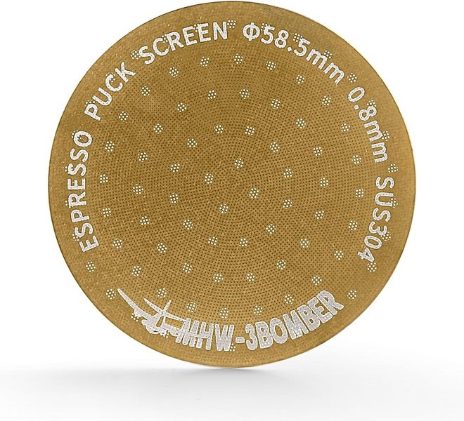 Улучшайзер для кофе 58 mm. MHW-3Bomber Puck Screen Сито для эспрессо Titanium Gold FG5587 фото